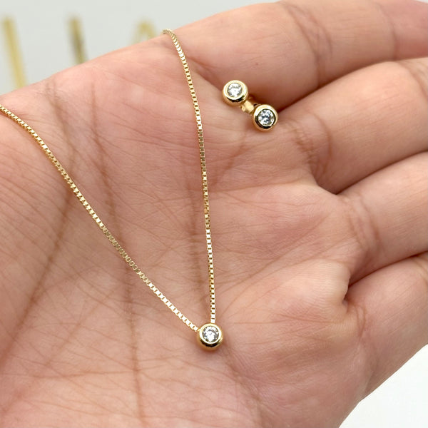 Set de bisel de oro 14k
