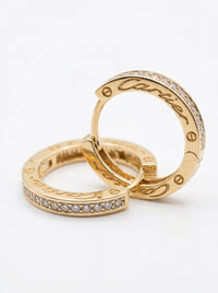 Arracadas de oro 14k tipo diseñador con  circonias Mod 6363 - 2 cm