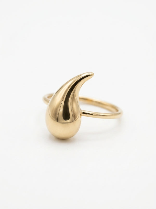 Anillo de oro 14k diseño silueta de gota Mod 6289