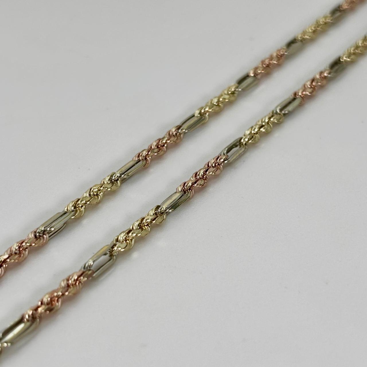 Cadena torzal fígaro en oro florentino