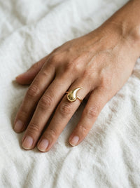anillo de oro 14k diseño silueta de gota Mod 6289