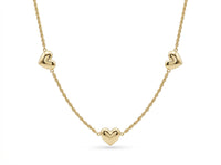 Gargantilla de oro 10k diseño torsal con corazones mod 5808 - 45 cm