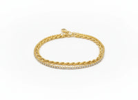 Pulsera doble tejido de oro 10k medida de dama