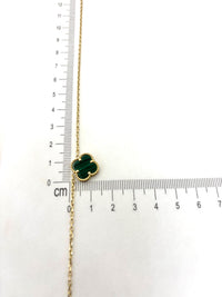 Gargantilla de Flor Verde de oro 14k