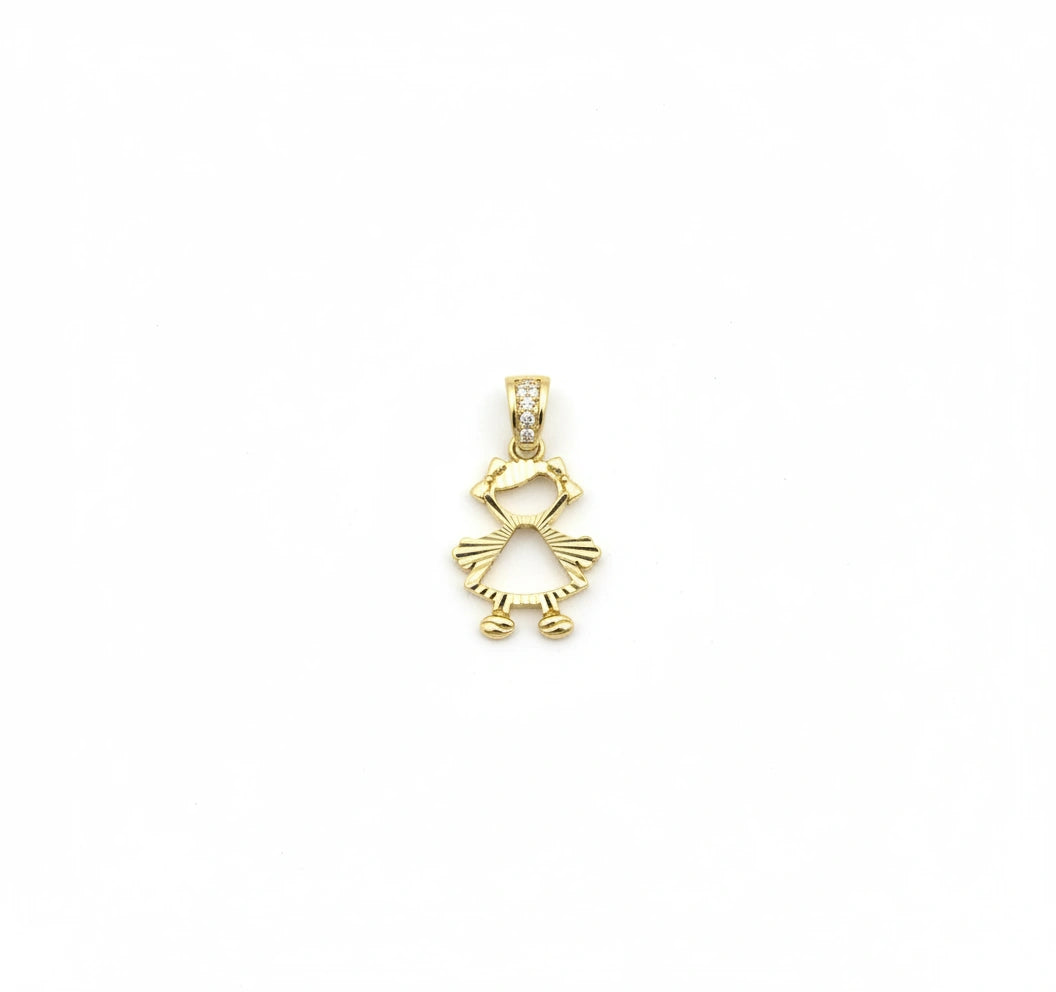 Dije Niña en Oro 14k con circonias
