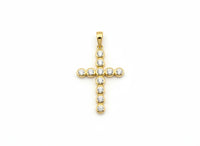 Dije de cruz con circonias de oro 10k Mod. 3014