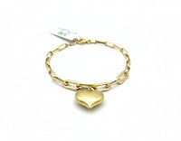 Pulsera de clip con corazón de oro 10k para dama