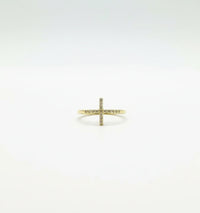 Anillo de cruz con circonias en oro 10k Mod.7012