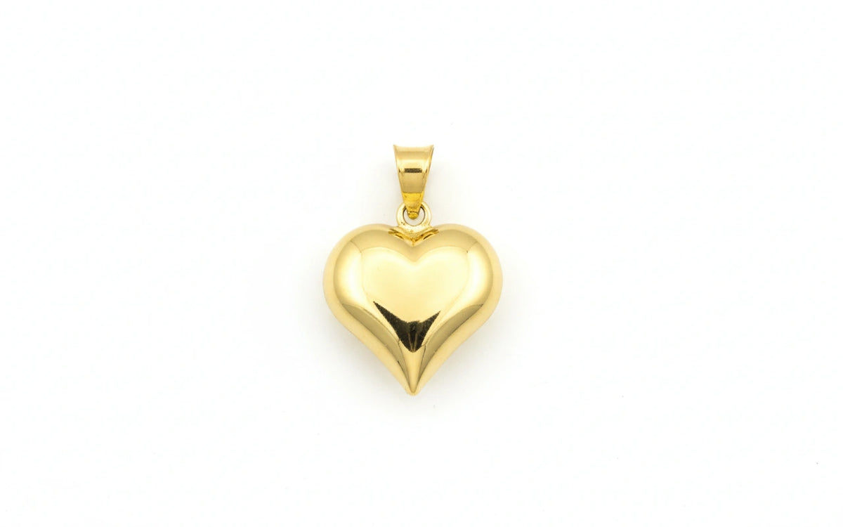 Dije corazón inflado liso en Oro 14k Mod. 2010