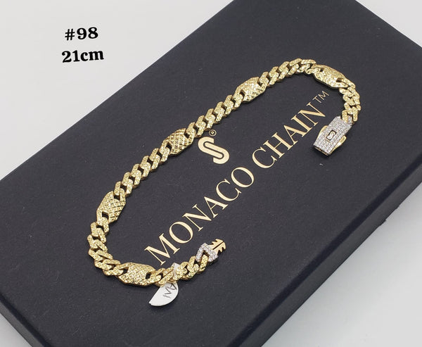 Pulsera de oro italiano 14k tejido shade con acabado Flex