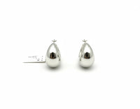 Aretes inflados en Oro blanco 14k Chunky Hoops