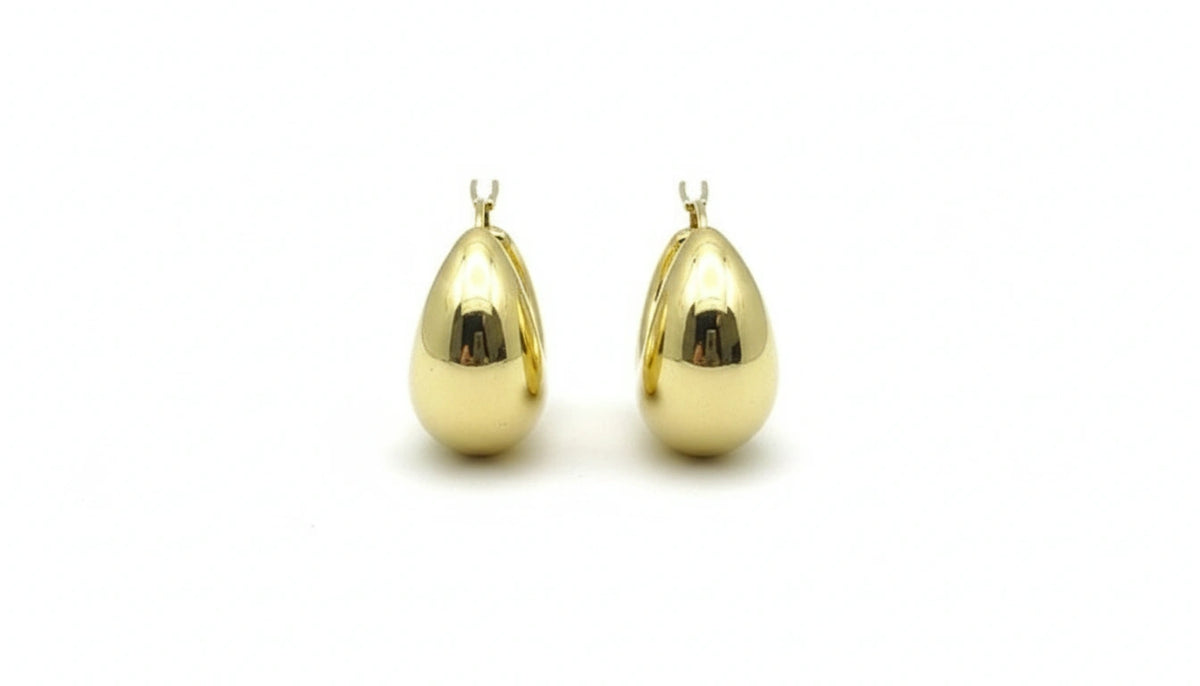 Aretes inflados en Oro amarillo 14k Chunky Hoops
