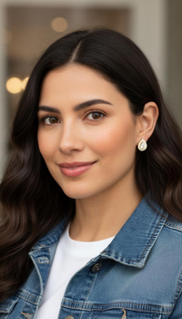 Aretes  de oro 14k de gota con circonia