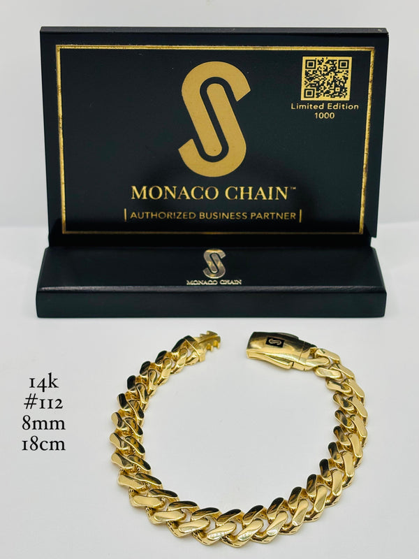 pulsera de diseñador de oro 14k tejido clasico acabado Plain - Plain Lock mod.1121