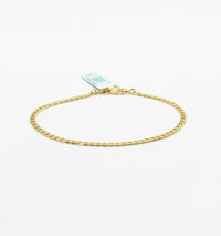 Pulsera barbada de oro 10k medida para dama Mod. 3030