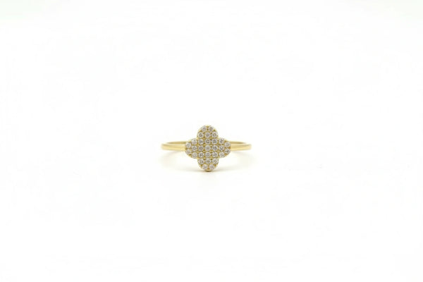 Anillo Flor Pavé en Oro 14k