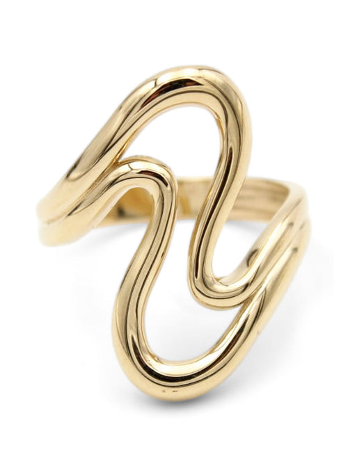 Anillo de oro 10k diseño ondulado Mod 5983