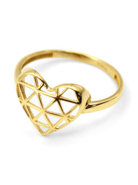 Anillo de oro 14k diseño de corazón calado Mod 5986