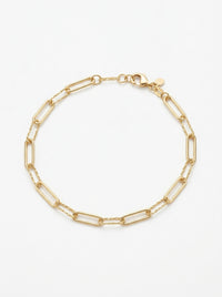 Pulsera de oro 14k paper clip con cadena diamantada Mod 5996 - 18 cm