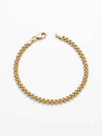 Pulsera de oro 14k tejido de cuentas Mod 5998 - 18 cm