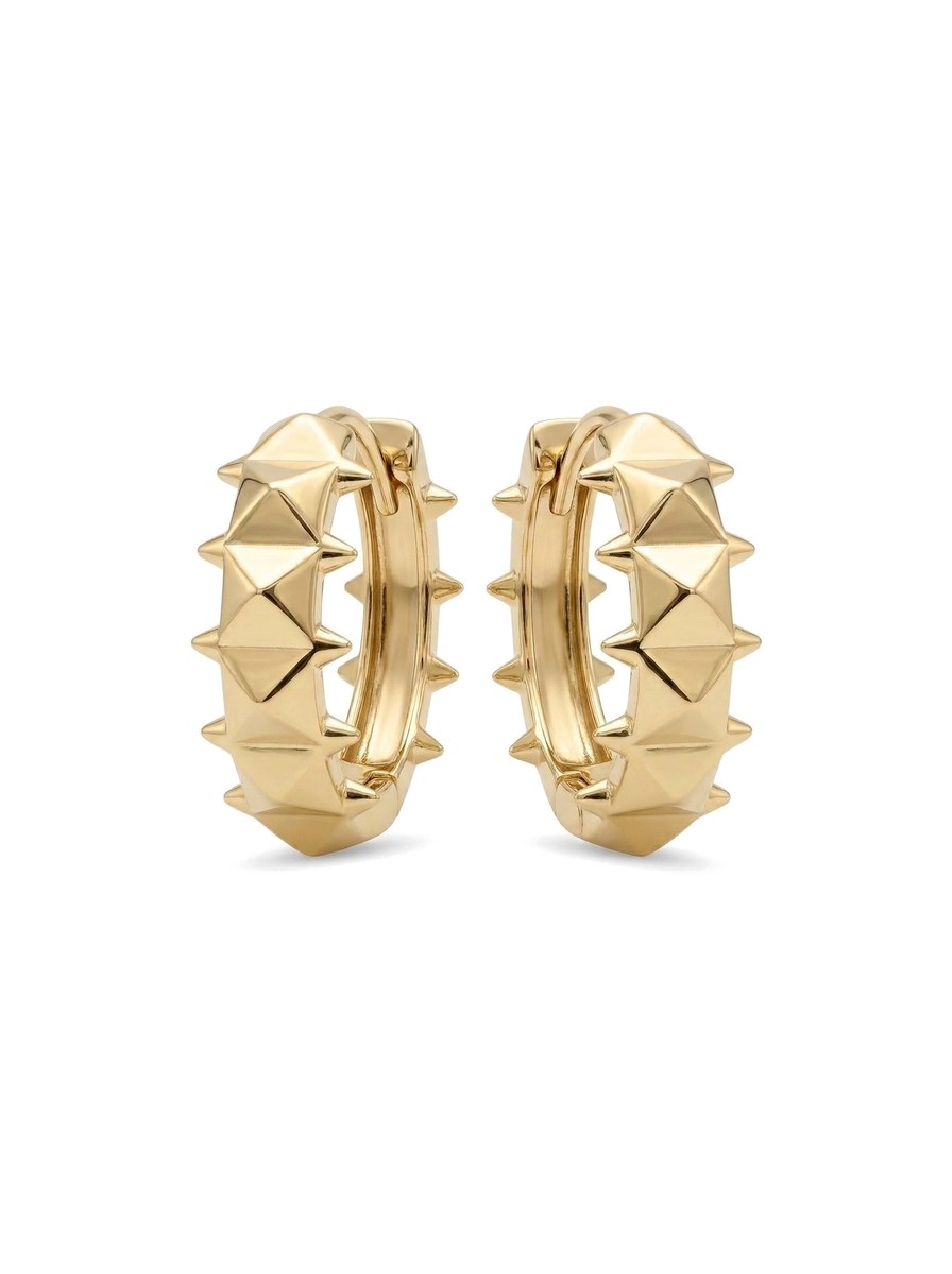 Arracadas de oro 10k chunky con picos en pirámide Mod 6013