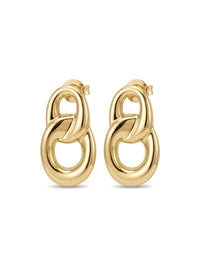 Aretes de oro 10k chunky diseño de eslabón entrelazado Mod 6014