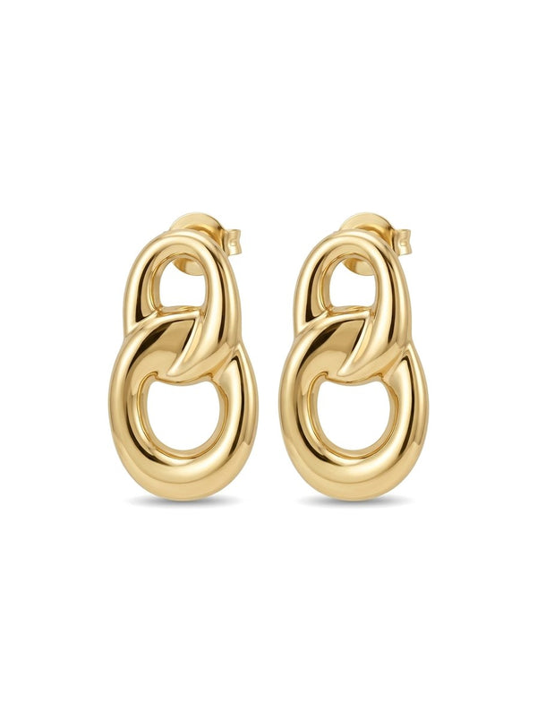 Aretes de oro 10k chunky diseño de eslabón entrelazado Mod 6014