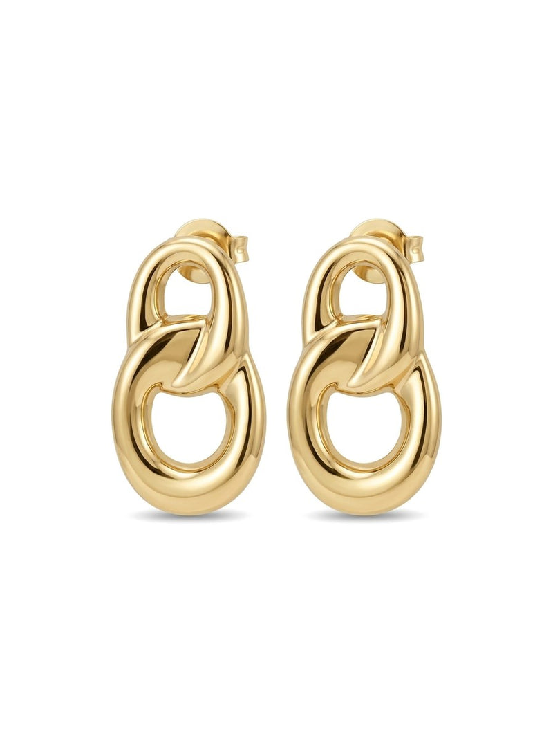 Aretes de oro 10k chunky diseño de eslabón entrelazado Mod 6014