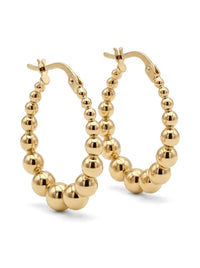 Arracadas de oro 14k diseño de esferas graduadas Mod 6020