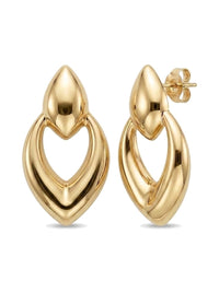 Aretes de oro 10k diseño chunky en forma de gota abierta Mod 6029
