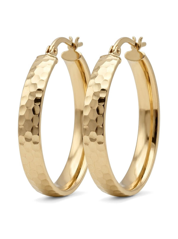 Arracadas de oro 10k con acabado facetado Mod 6031 - 2.8 cm