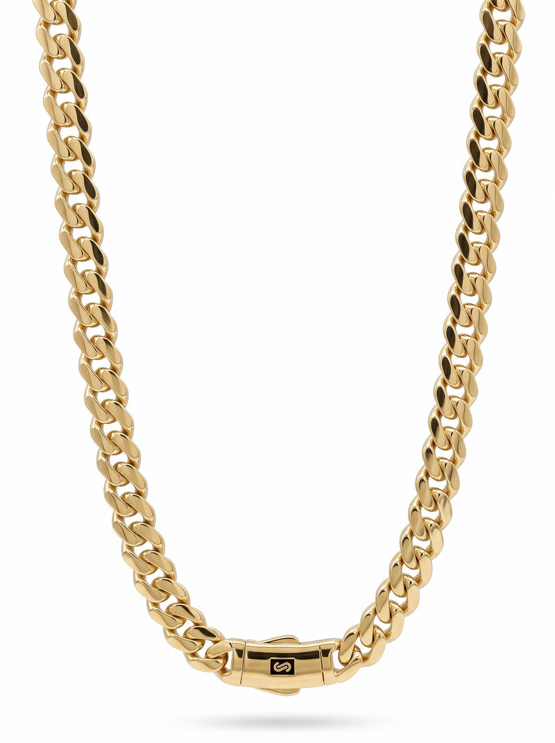 Cadena de oro 10k de Monaco Chain tejido clásico Mod 6037 - 65 cm x 8 mm