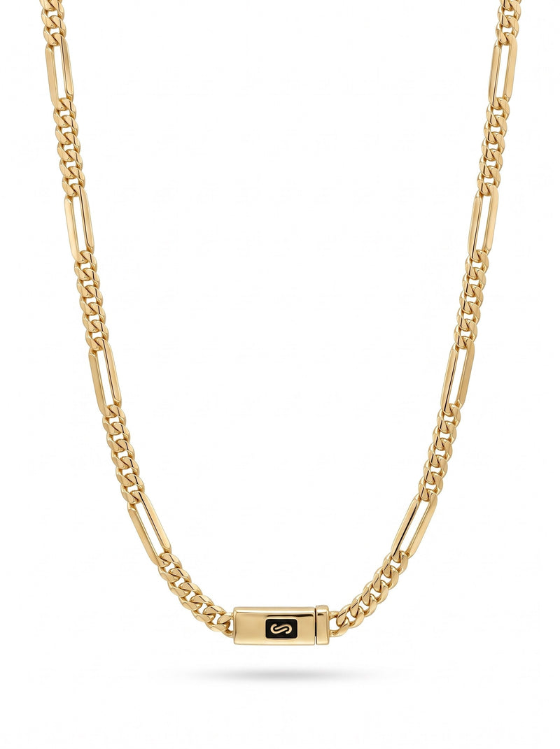 Cadena de oro 14k de Monaco Chain tejido fígaro Mod 6044 - 50 cm x 4 mm