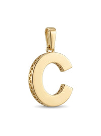 Dije de oro 14k inicial C con costados calados Mod 6054 - 1 cm