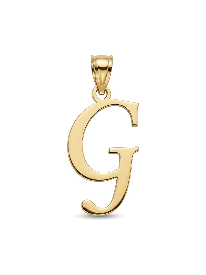 Dije de oro 14k inicial G cursiva lisa Mod 6056 - 2.2 cm