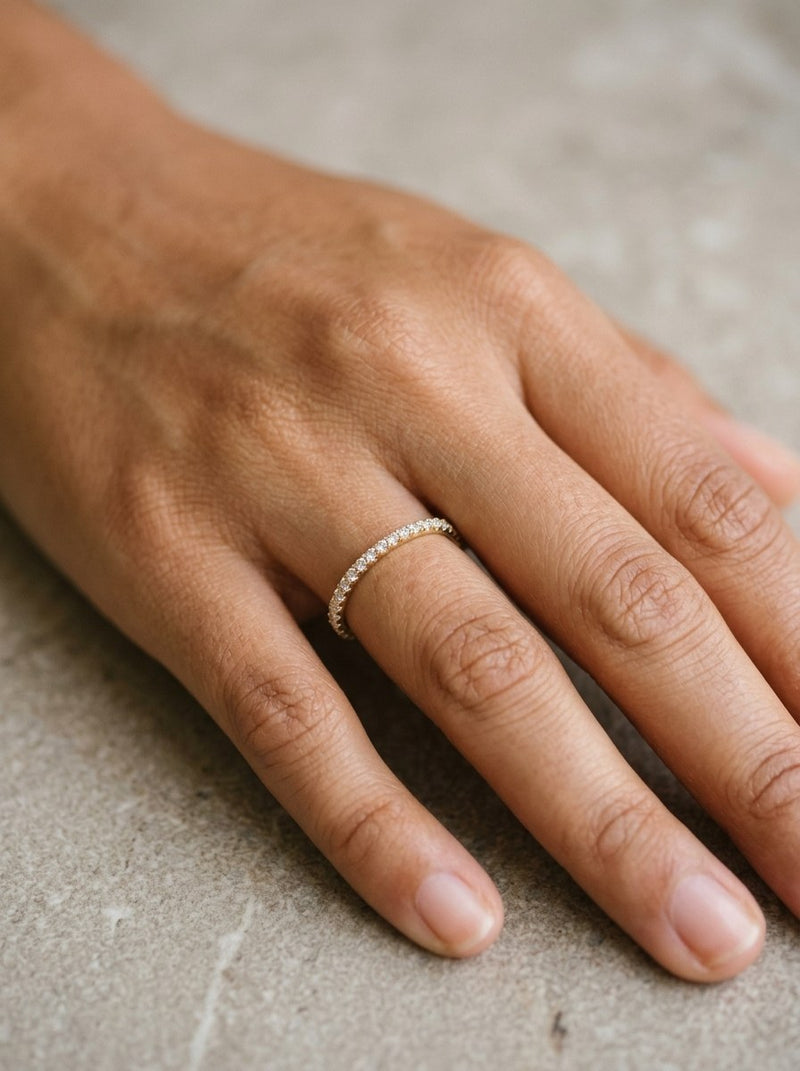 Anillo de oro 14k churumbela completa con circonias Mod 6072