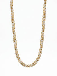 Cadena de oro 14k tipo tennis doble con circonias Mod 6088 - 45 cm