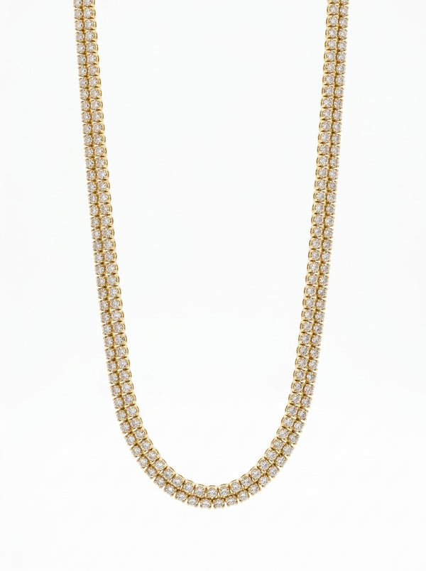 Cadena de oro 14k tipo tennis doble con circonias Mod 6088 - 45 cm