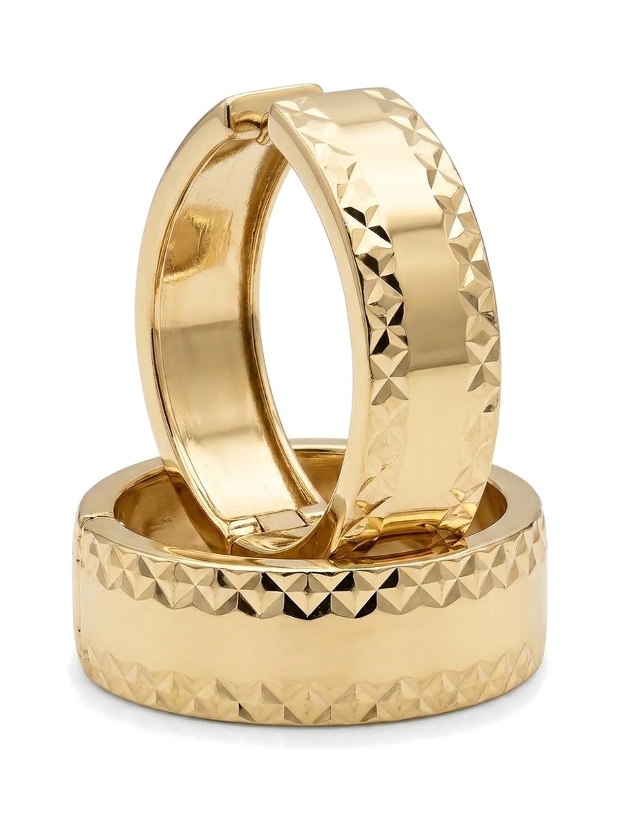 Huggies de oro 14k grandes diamantados Mod 6089
