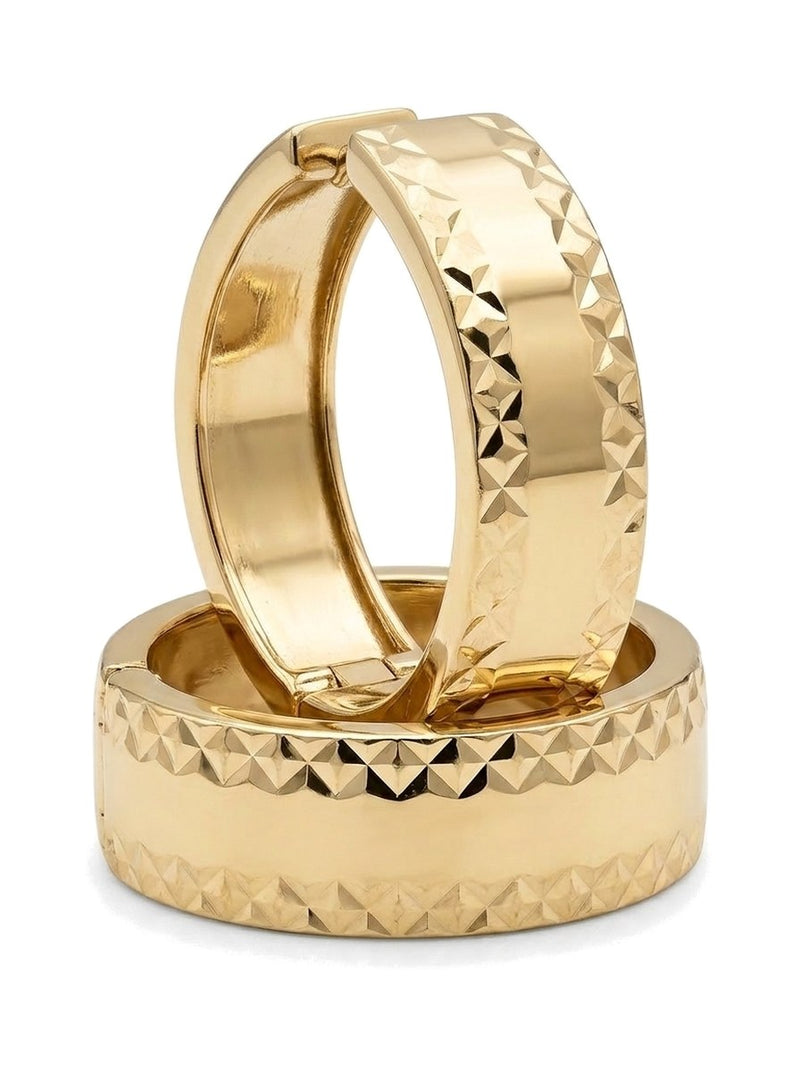 Huggies de oro 14k grandes diamantados Mod 6089