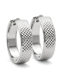 Huggies de oro blanco 10k diamantados escarchados Mod 6100