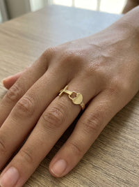 Anillo de oro 14k con cruz y corazón Mod 6108
