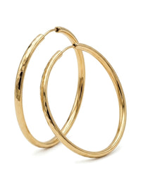 Arracadas de oro 14k con acabado facetado Mod 6120 - 5 cm