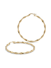 Arracadas de oro 14k diseño torzal Mod 6121 - 5.5 cm
