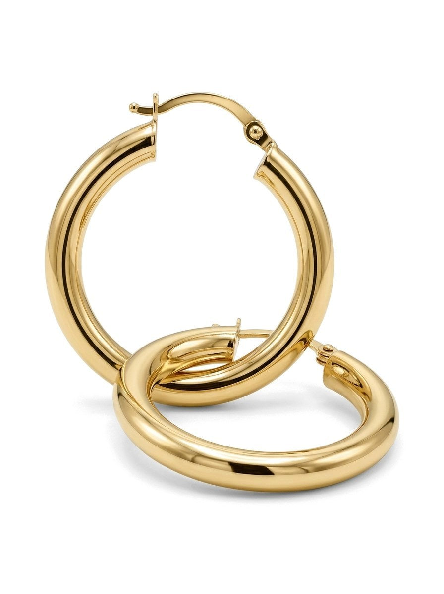 Arracadas de oro 14k lisas Mod 6128 - 2.7 cm