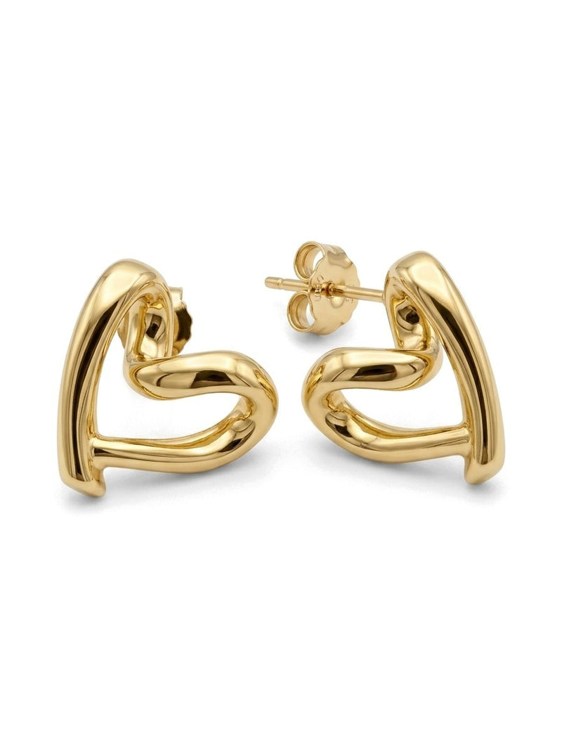 Aretes de oro 14k de corazón abierto Mod 6130