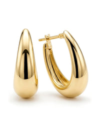 Arracadas de oro 14k ovaladas gruesas Mod 6132