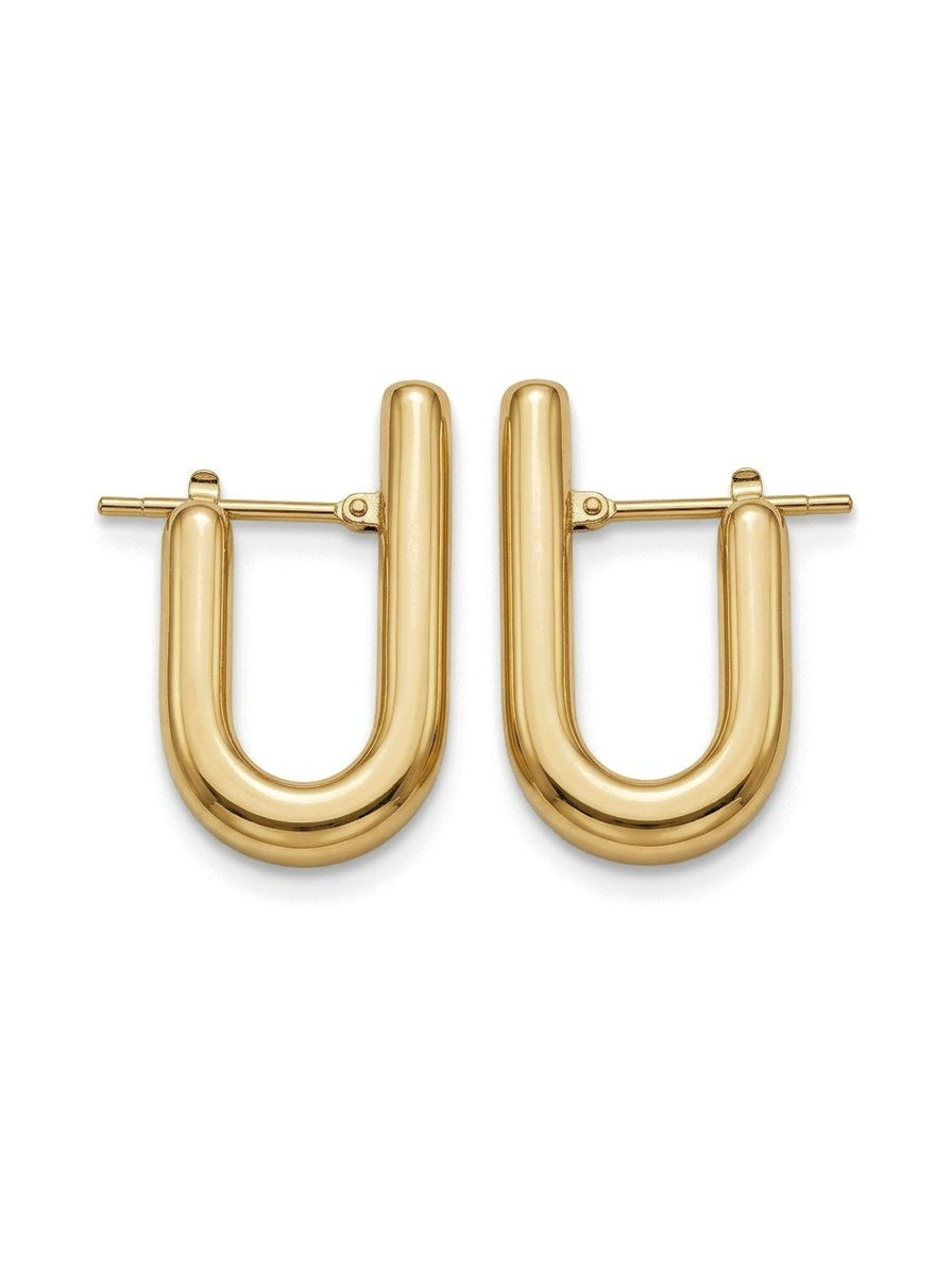 Arracadas de oro 14k en forma de U Mod 6134