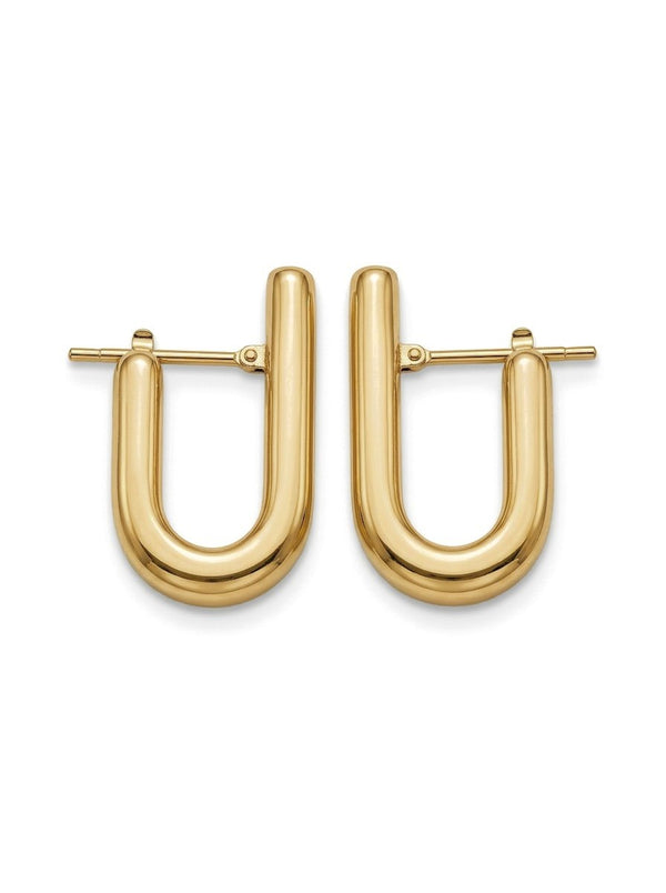 Arracadas de oro 14k en forma de U Mod 6134