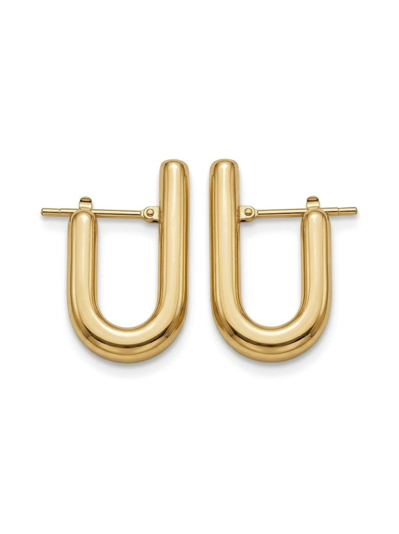 Arracadas de oro 14k en forma de U Mod 6134